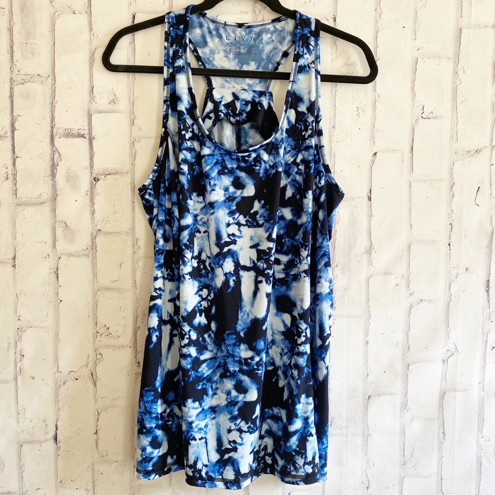 EUC Livi Active Blue Tie Dyed Workout Tank